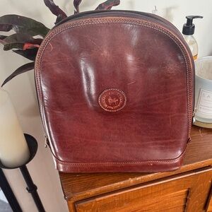 Elegant Leather Backpack in Deep Brown